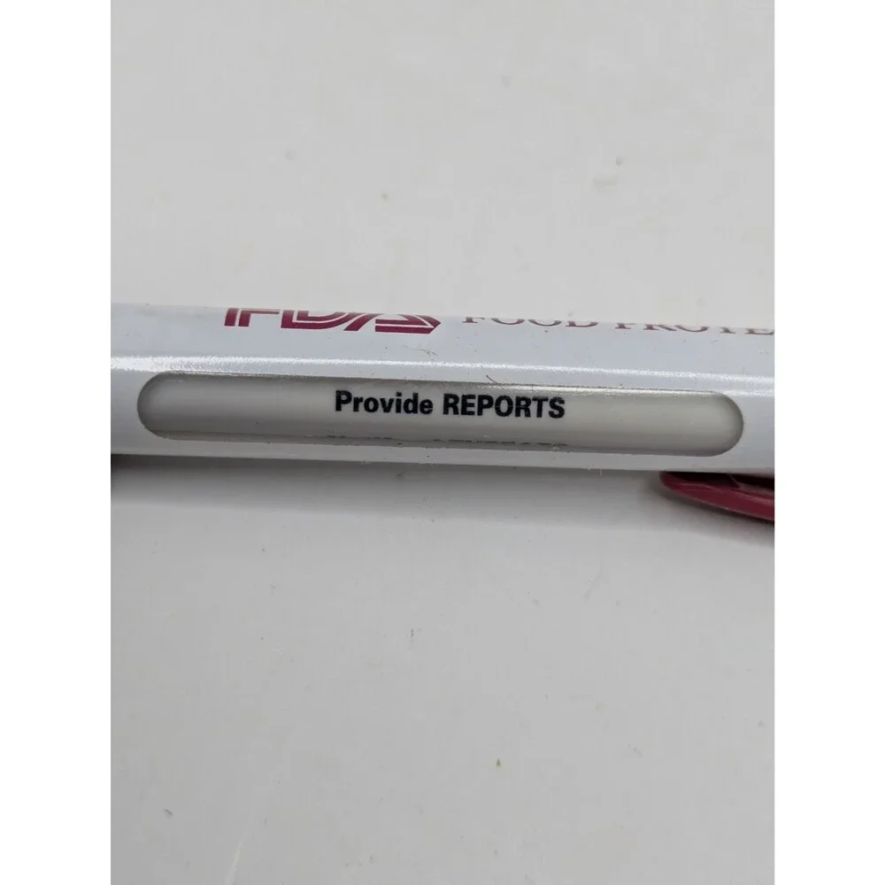 Vintage FDA Food Protection Rep Wide Body Message Black Pen USA Retractable